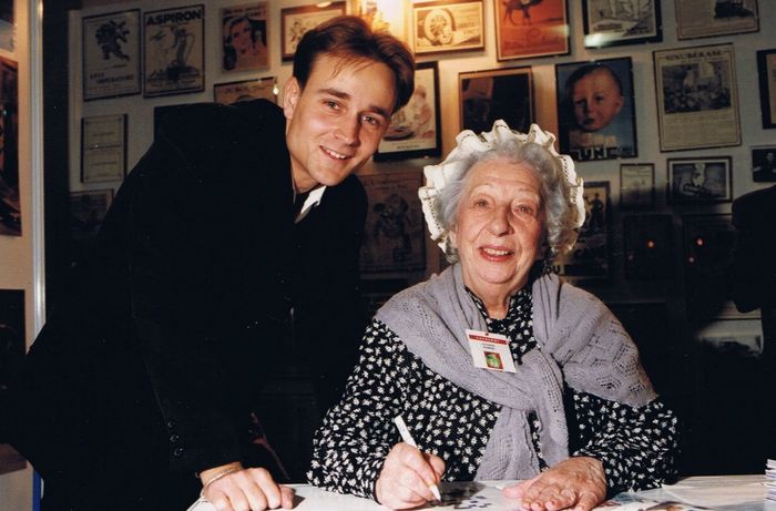Animateur événement La Cité de la Pub en 1997, rencontre avec la célèbre Germaine de Lustucru
